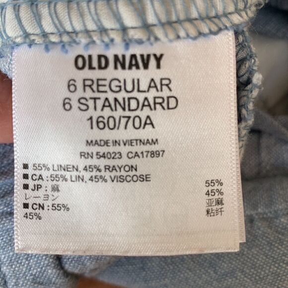 Vintage Old Navy Women’s Linen Denim oversized Boxer Shorts‎ size 6 draw string - Picture 5 of 6